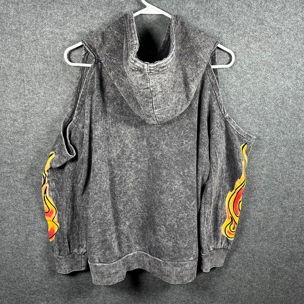 Vintage Aaliyah Women's Medium Hot Like Fire "Cold Shoulder" Hoodie - Picture 4 of 12